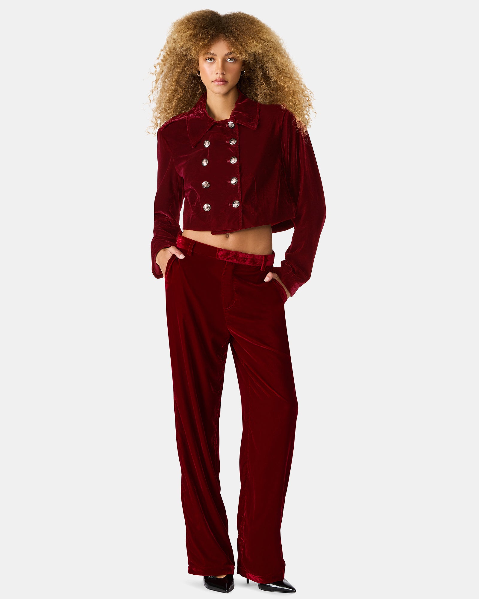 TONIA BLAZER RED VELVET