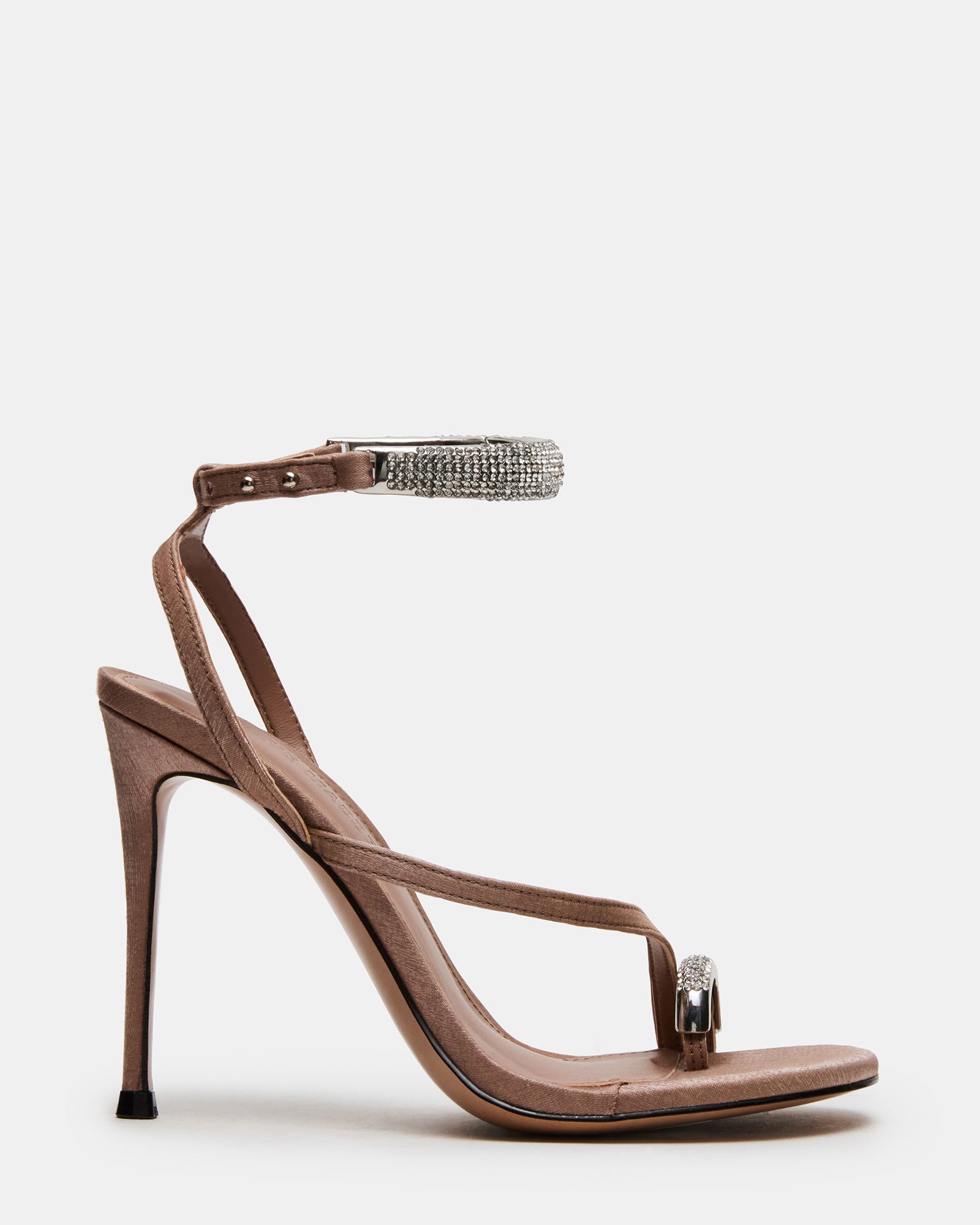 TIA RHINESTONES MOCHA SATIN