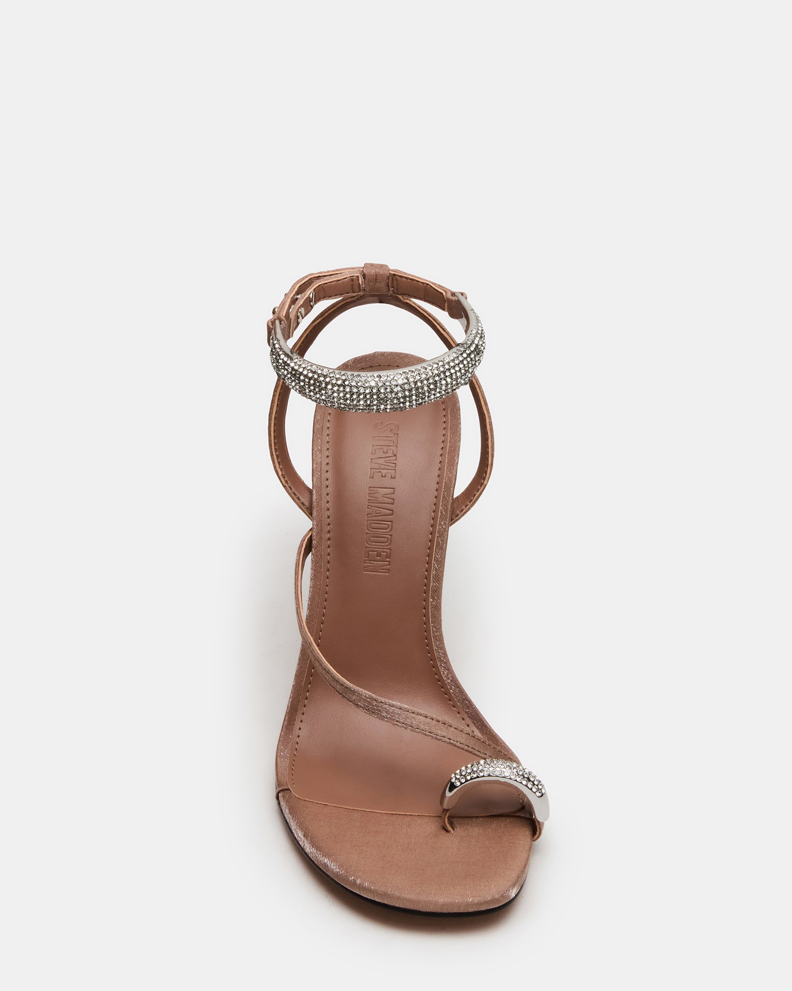 TIA RHINESTONES MOCHA SATIN